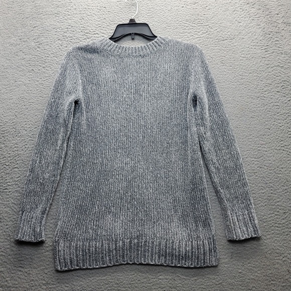 Orvis Sweater Womens Small Gray Long Raglan Sleeve V-Neck High-Low Slit Pullover - Picture 2 of 6